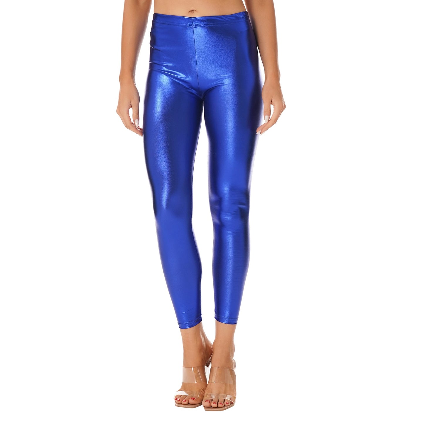 Women's Shiny Metallic Faux Leather Leggings