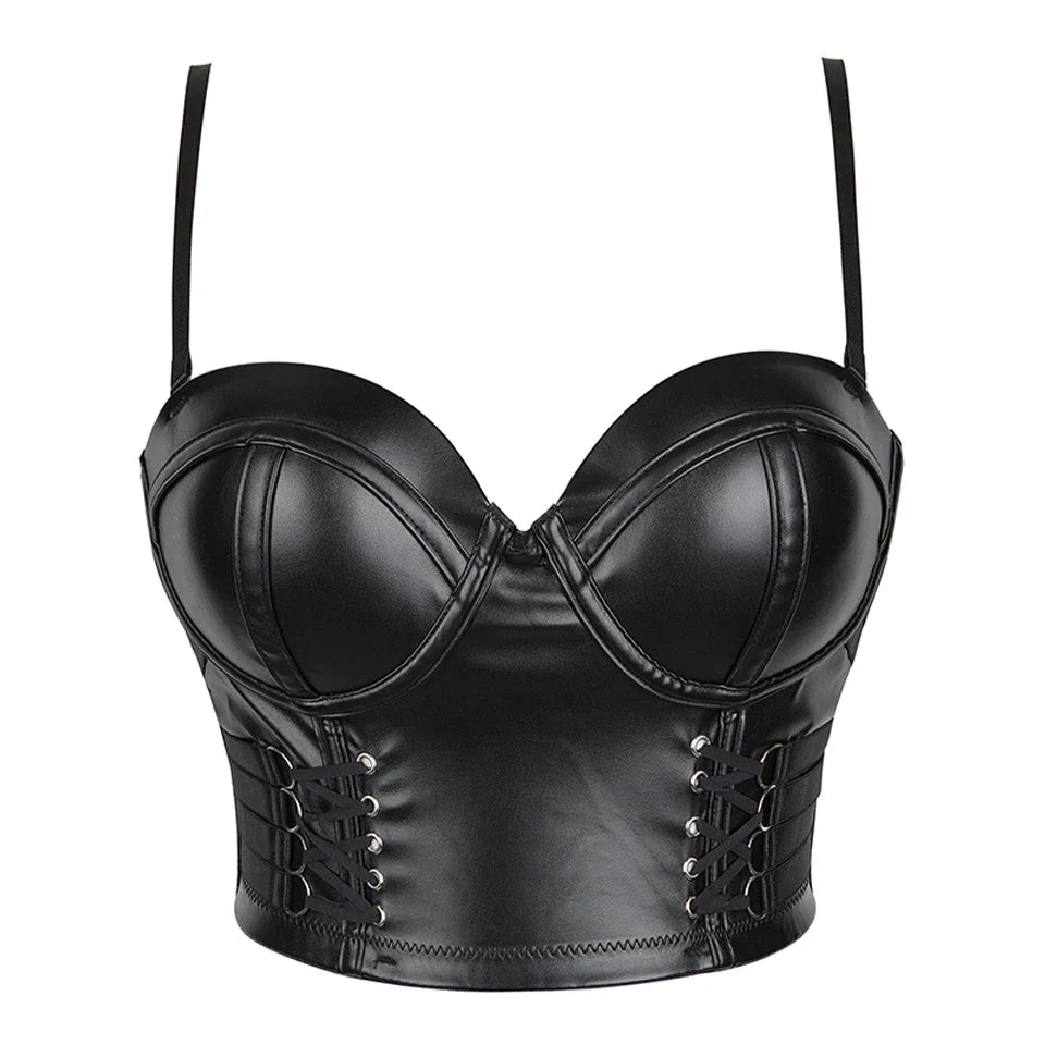 Overbust Leopard Leather Fiona Corset
