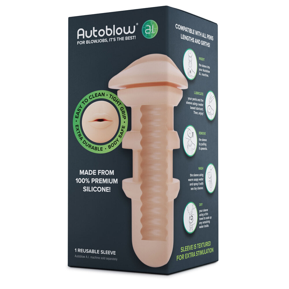 Autoblow A.I Reusable Mouth Sleeve Flesh Pink - 2 desire