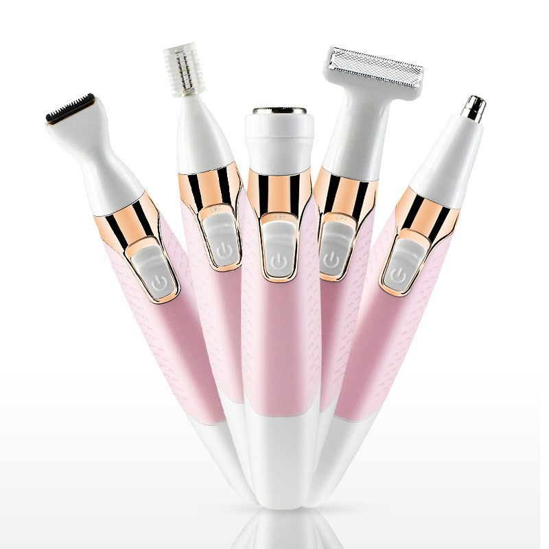 5 in 1 Electric Lady Shaver Eyebrow Trimmer Armpit Hair Leg Hair Scraper Hair Remover - 2 desire