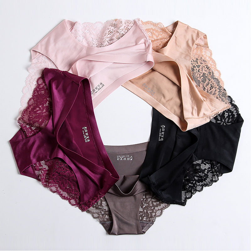 Women's Sexy Seamless Lace Panties - 2 desire