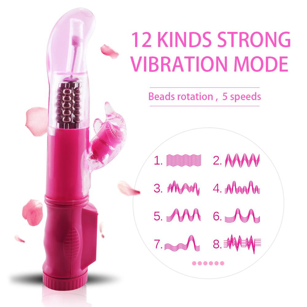 Rechargeable 12 Modes Rotating Rabbit Vibrator - 2 desire