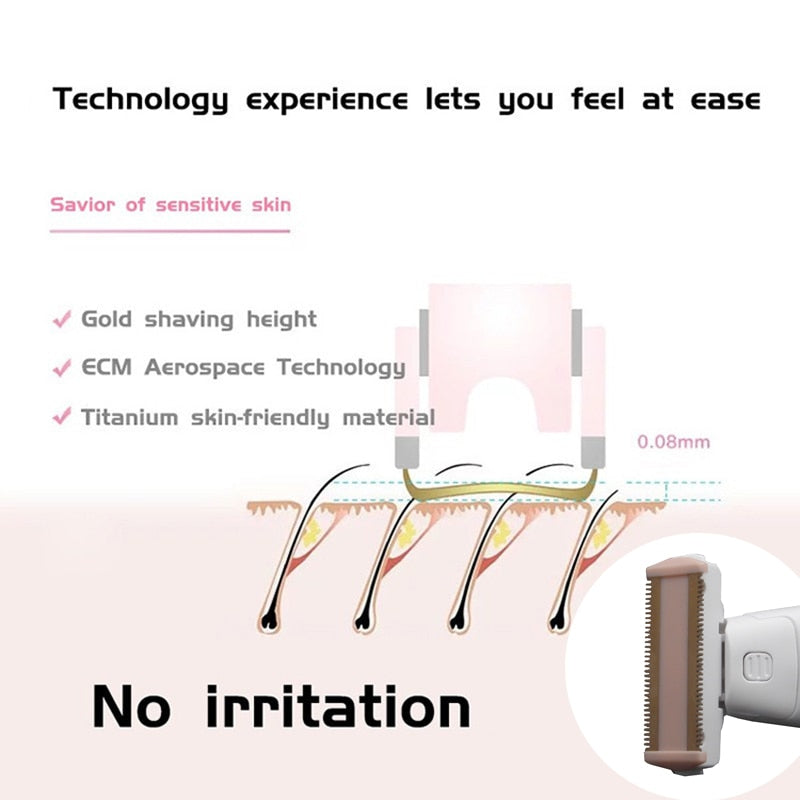 Electric Lady Shaver Flawless Body Hair Shaver Painless Bikini Trimmer - 2 desire