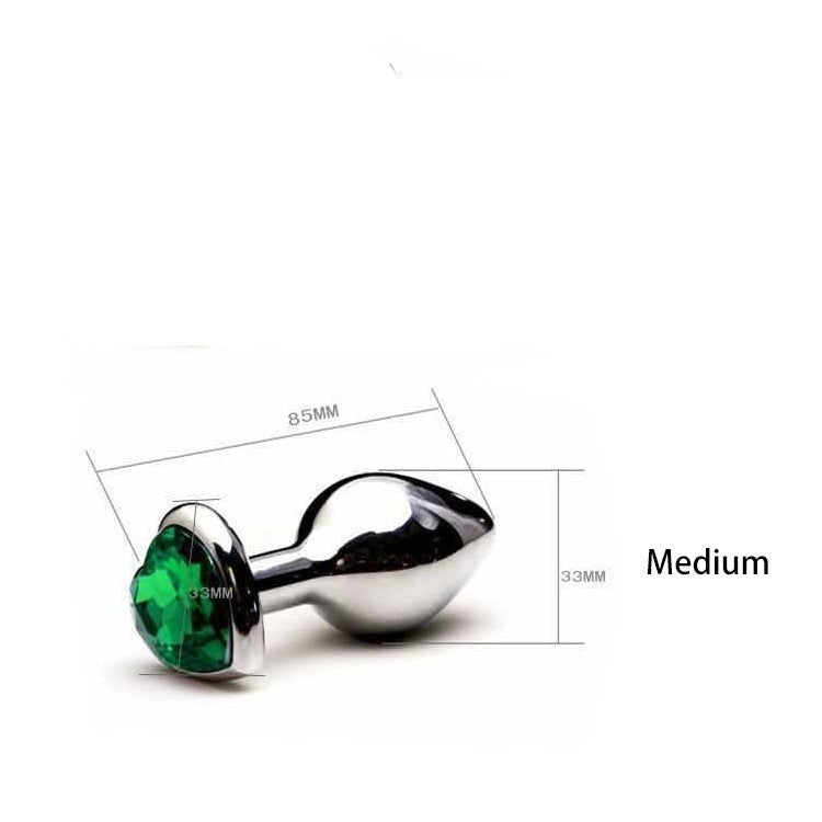 3 Size Heart Butt Plug Stainless Steel - 2 desire