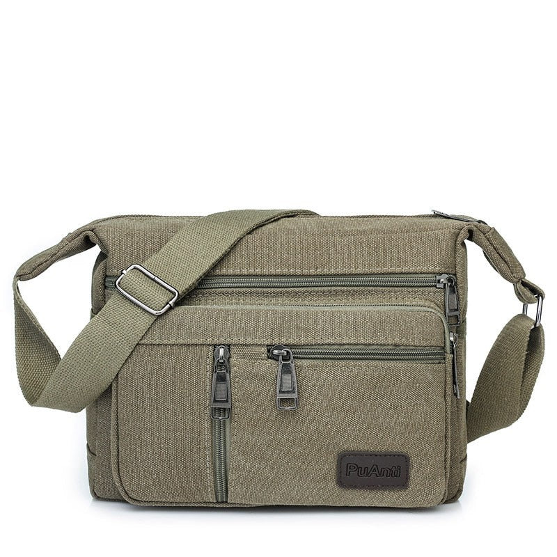 Men's Water Resistant Canvas Shoulder Bag