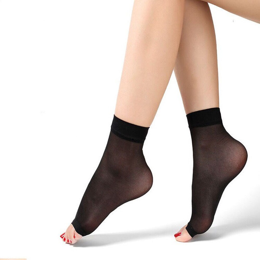 Open Toe Nylon Socks 2 Pair - 2 desire