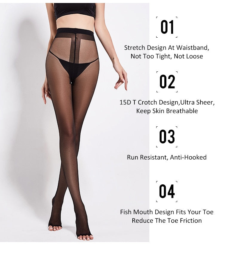 Open Toe T Crotch Pantyhose - 2 desire