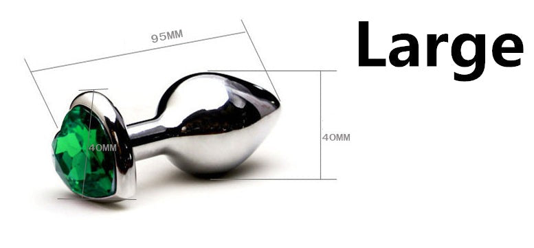 3 Size Heart Butt Plug Stainless Steel - 2 desire