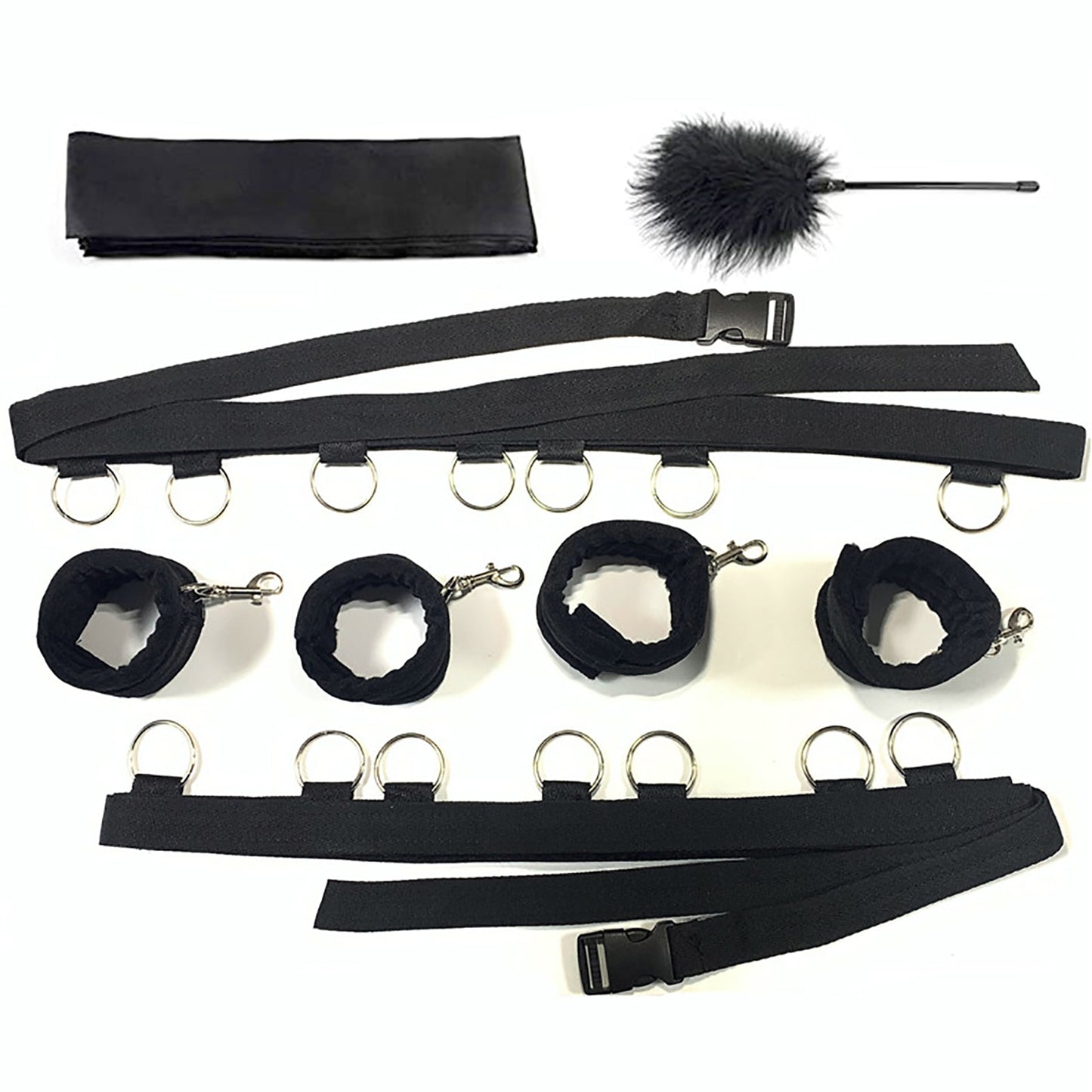 BDSM Bondage Bed Restraints Handcuffs And Angle Cuffs 7 Pieces - 2 desire