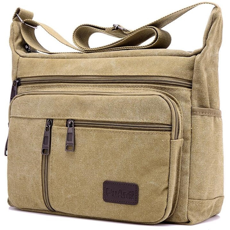 Men's Water Resistant Canvas Shoulder Bag