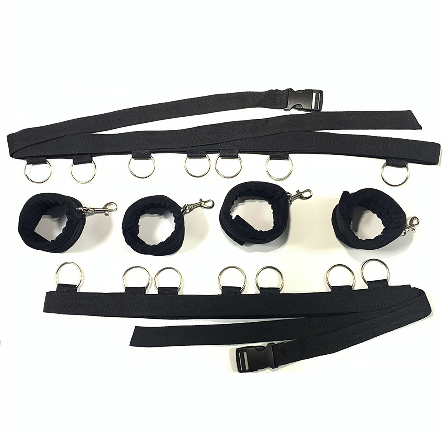 BDSM Bondage Bed Restraints Handcuffs And Angle Cuffs 7 Pieces - 2 desire