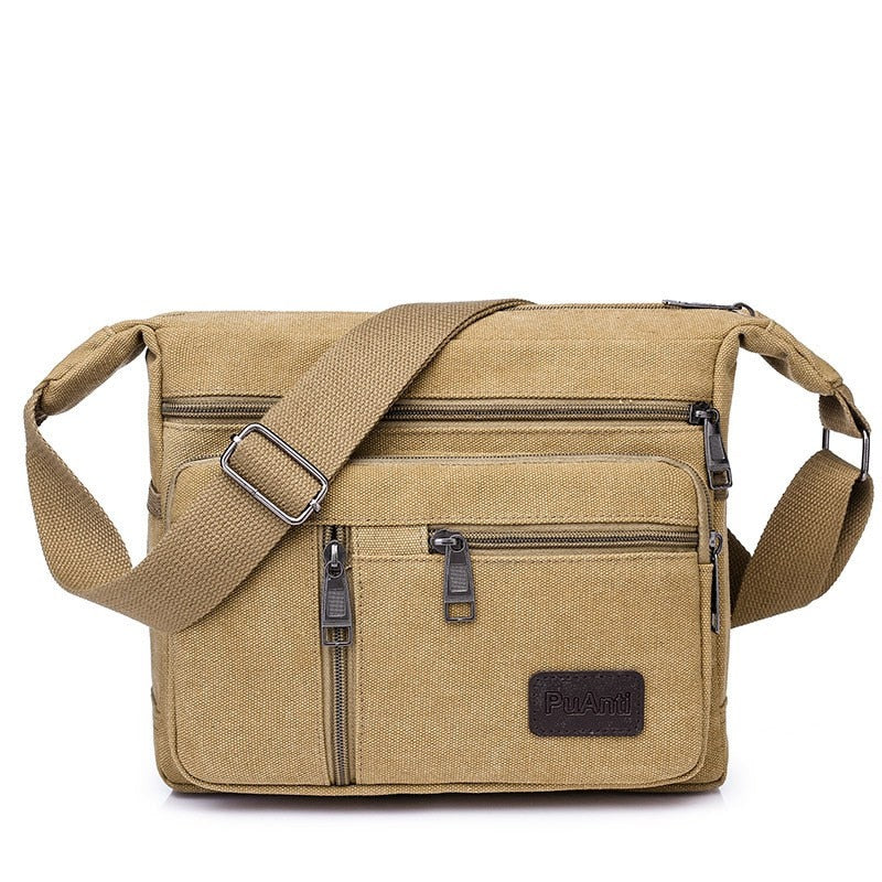 Men's Water Resistant Canvas Shoulder Bag