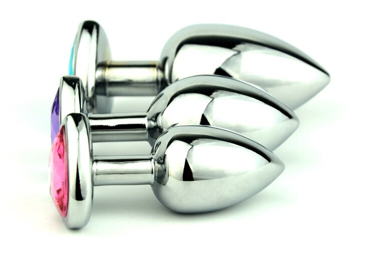 3 Size Heart Butt Plug Stainless Steel - 2 desire
