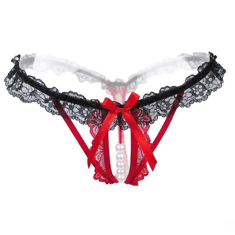 Sexy Opening Crotch Pearl Thong - 2 desire