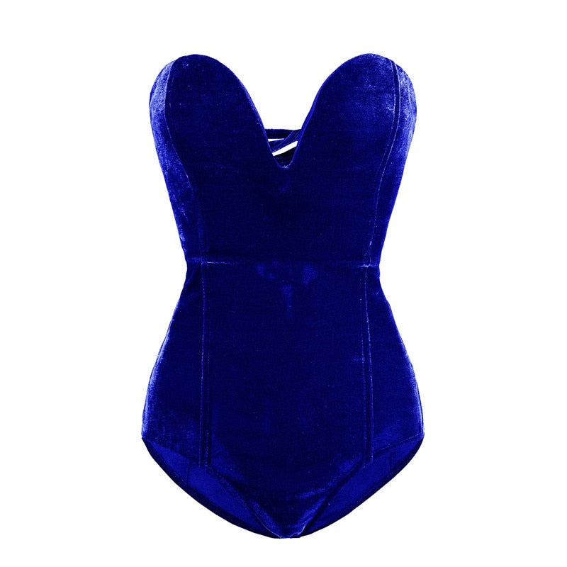 Casual Sleeveless Strapless Bodysuit
