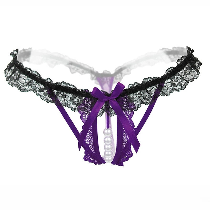 Sexy Opening Crotch Pearl Thong - 2 desire