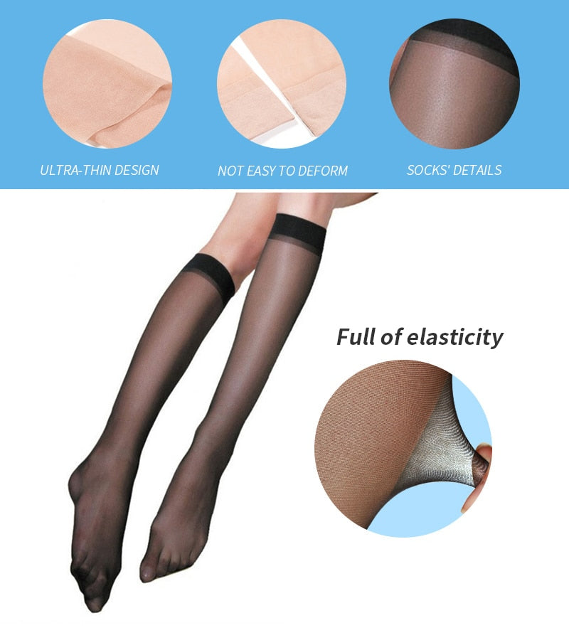Transparent Thin Socks for Women 5 Pair - 2 desire