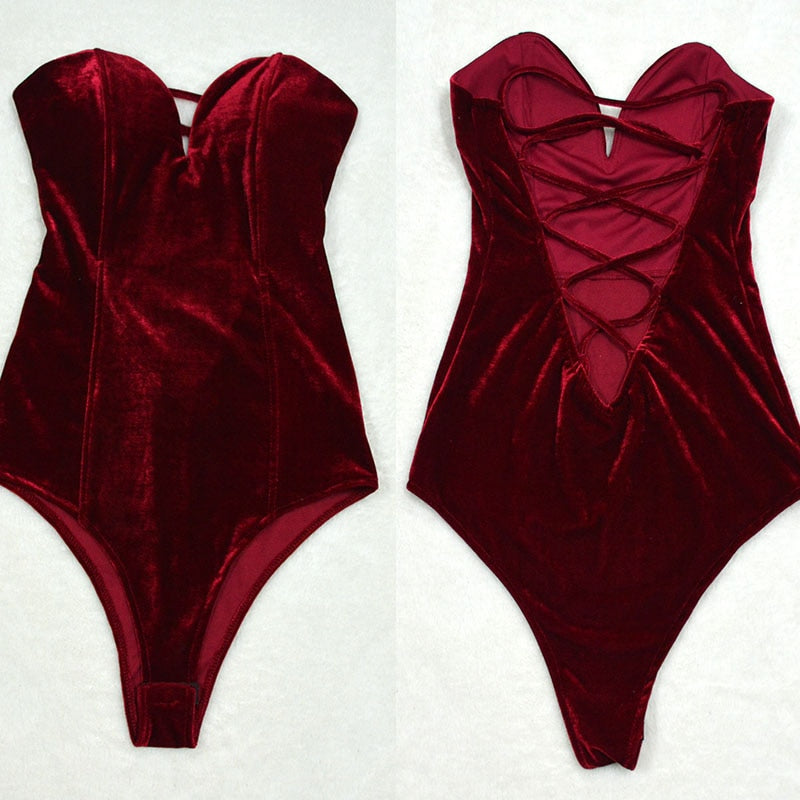 Casual Sleeveless Strapless Bodysuit