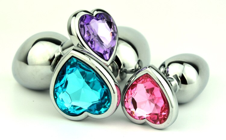 3 Size Heart Butt Plug Stainless Steel - 2 desire