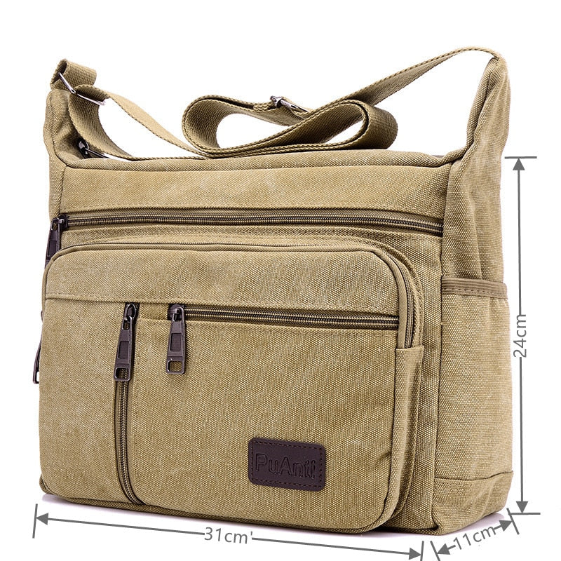 Men's Water Resistant Canvas Shoulder Bag