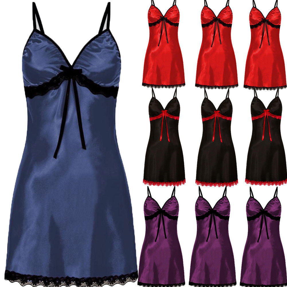 Sleevles Satin Chemise - 2 desire