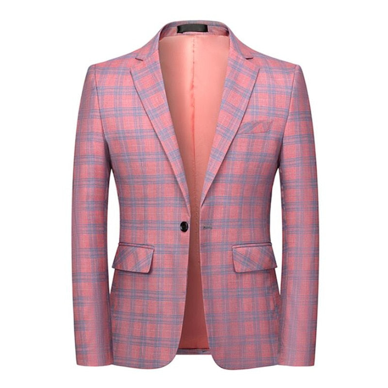 Men's Checkered Blazer - 2 desire