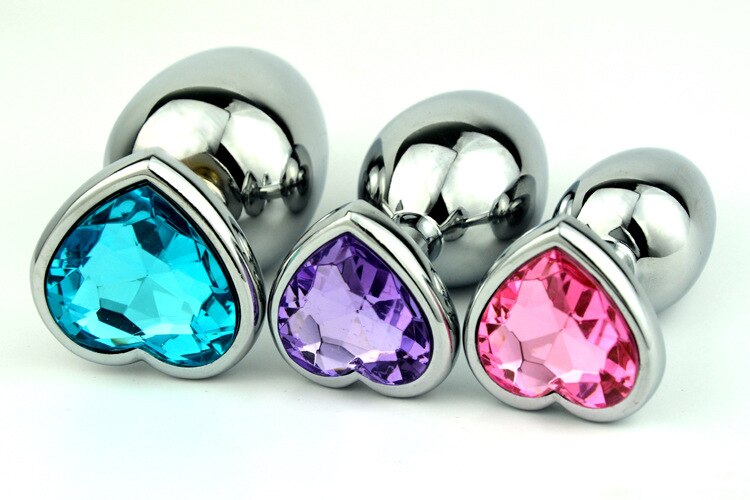 3 Size Heart Butt Plug Stainless Steel - 2 desire
