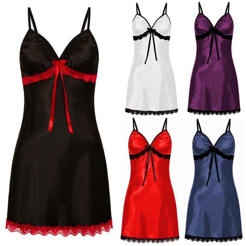 Sleevles Satin Chemise - 2 desire