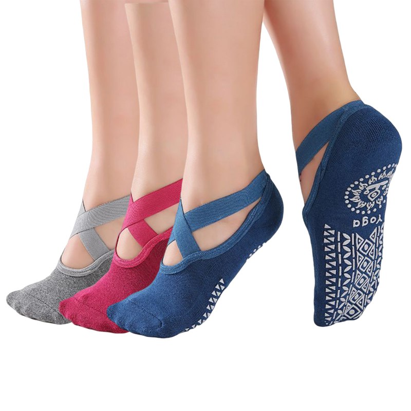 Ladies Anti Slip Yoga Socks 3 Pieces - 2 desire