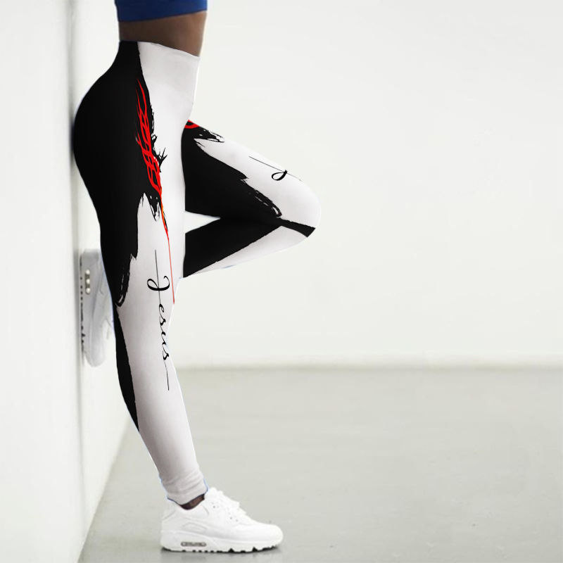Women's Flame Printed Gym Leggings - 2 desire