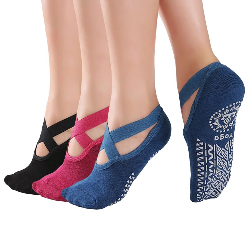 Ladies Anti Slip Yoga Socks 3 Pieces - 2 desire