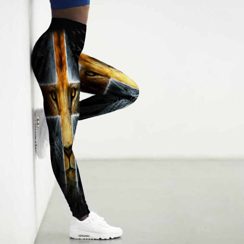 Women's Flame Printed Gym Leggings - 2 desire