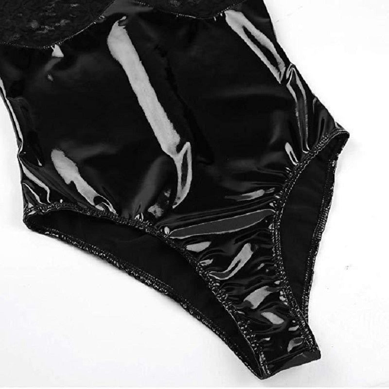 Sexy Wet Look Bodysuit - 2 desire