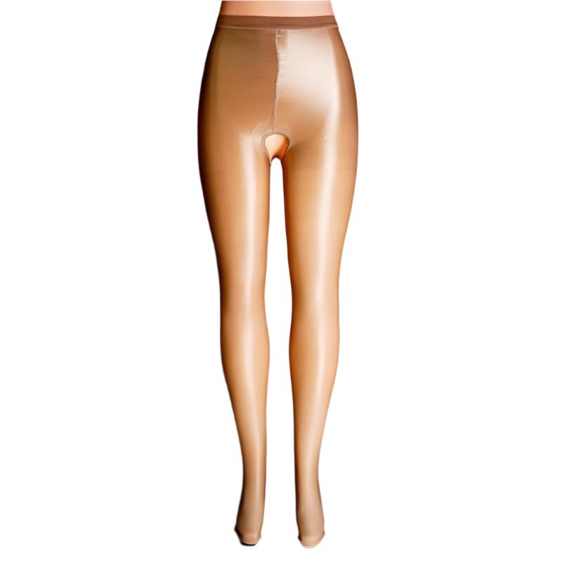 Sheer Oil Shiny Open Crotch Pantyhose - 2 desire