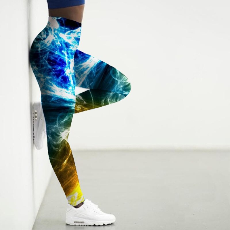 Women's Flame Printed Gym Leggings - 2 desire