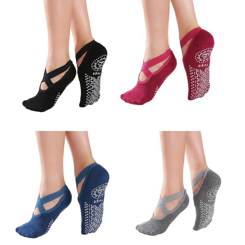 Ladies Anti Slip Yoga Socks 3 Pieces - 2 desire
