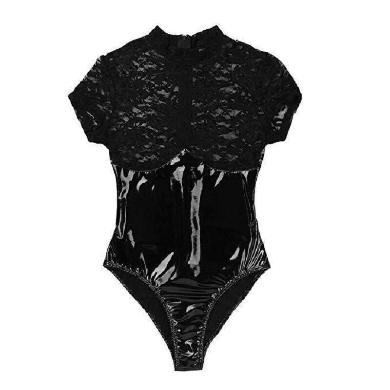 Sexy Wet Look Bodysuit - 2 desire