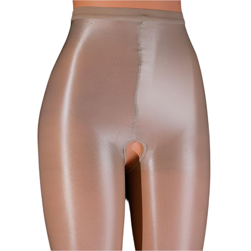 Sheer Oil Shiny Open Crotch Pantyhose - 2 desire
