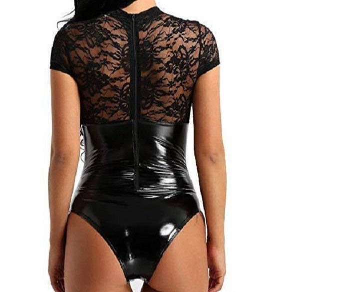 Sexy Wet Look Bodysuit - 2 desire
