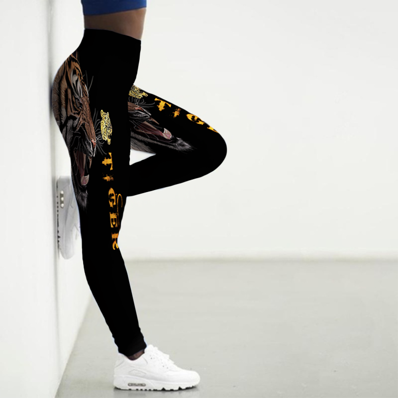 Women's Flame Printed Gym Leggings - 2 desire