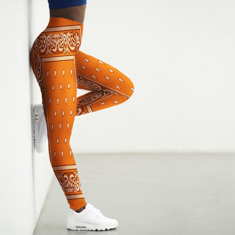 Women's Printed Gym Leggings - 2 desire