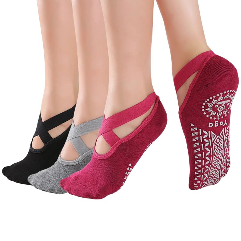Ladies Anti Slip Yoga Socks 3 Pieces - 2 desire