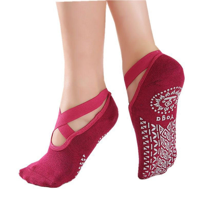 Ladies Anti Slip Yoga Socks 3 Pieces - 2 desire