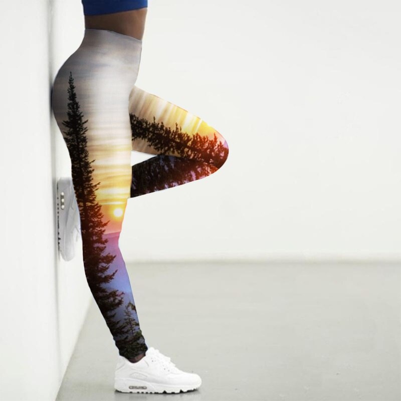 Women's Printed Gym Leggings - 2 desire