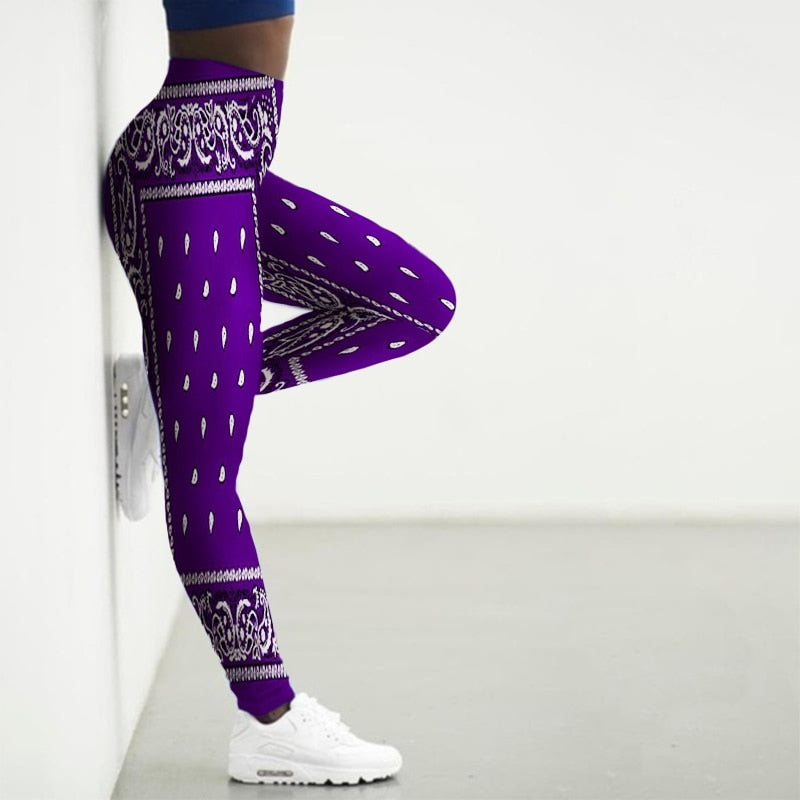 Women's Printed Gym Leggings - 2 desire