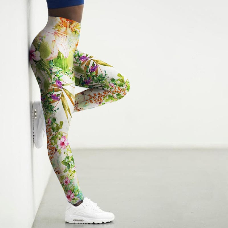 Women's Printed Gym Leggings - 2 desire