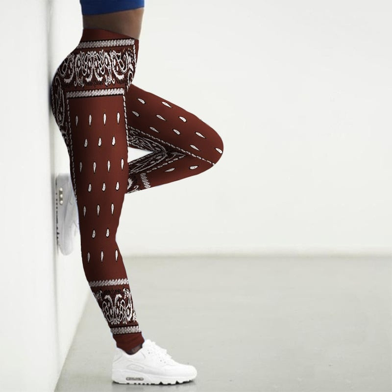 Women's Printed Gym Leggings - 2 desire