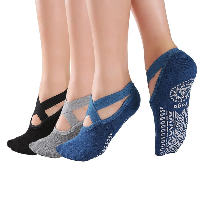 Ladies Anti Slip Yoga Socks 3 Pieces - 2 desire