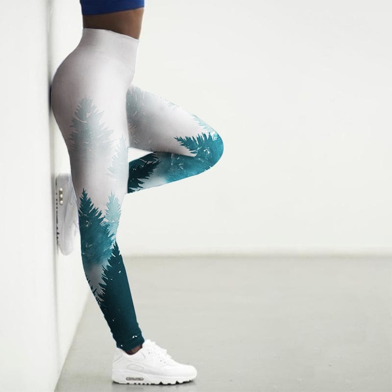 Women's Printed Gym Leggings - 2 desire