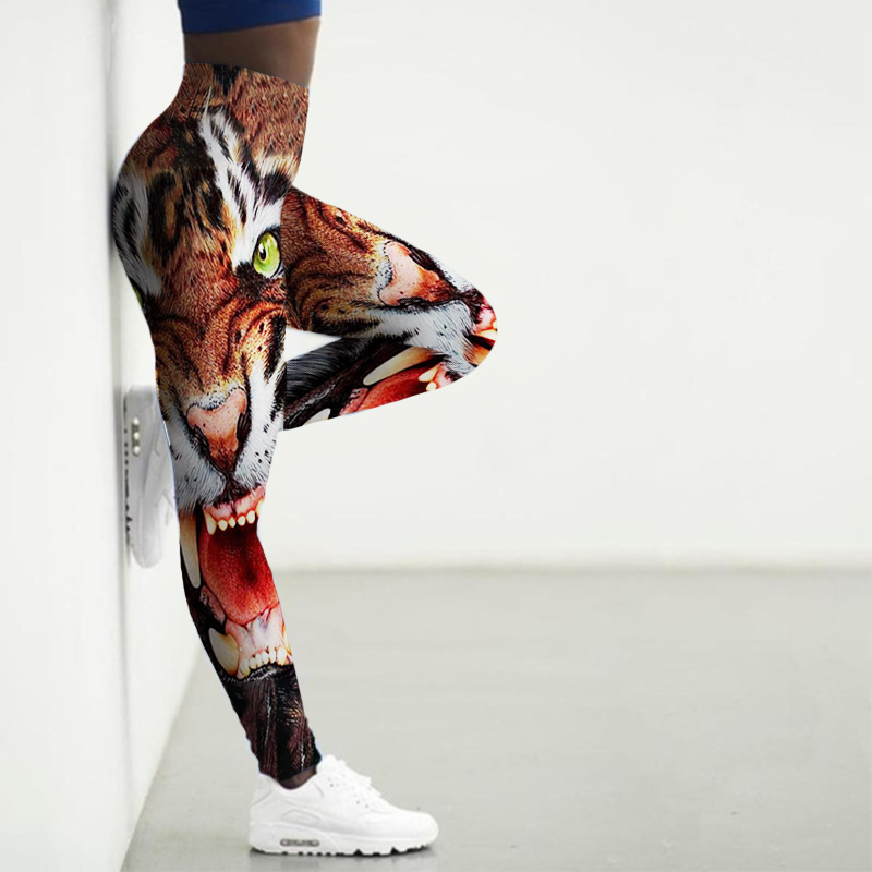 Women's Flame Printed Gym Leggings - 2 desire